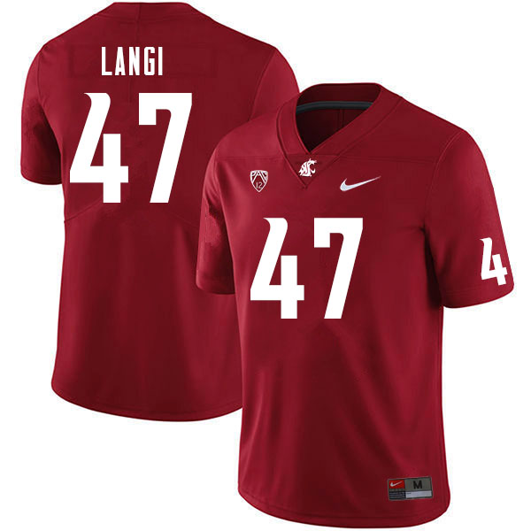 Men #47 Lolani Langi Washington State Cougars College Football Jerseys Sale-Crimson - Click Image to Close